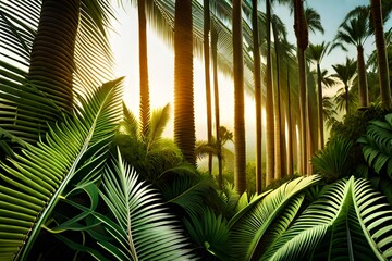 Wall Mural - palm tree in the sun