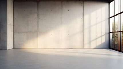 Aufkleber - Empty room interior with concrete walls with light from window.