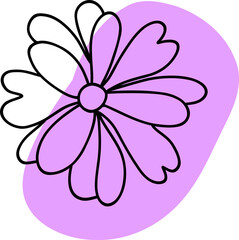 Sticker - Flower with abstract spot