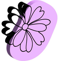 Sticker - 3D Flower with abstract spot