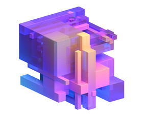 Poster - Abstract geometric structure, 3d render