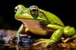 green frog close up