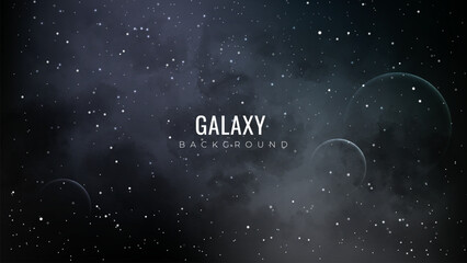 Wall Mural - galaxy background. abstract constellation background with nebula and planets. realistic starry night