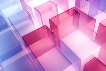 Fototapete - Abstract geometric cubes, background. Beautiful illustration picture. Generative AI