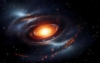 Wall Mural - Black hole in galaxy digital art scientists background