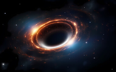 Wall Mural - Black hole in galaxy digital art scientists background