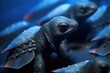 close-up of baby leatherback turtles flippers