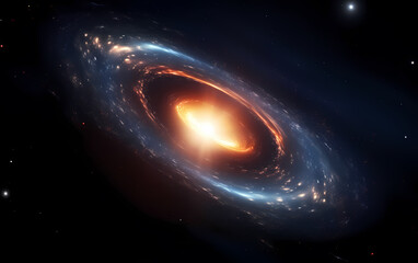 Wall Mural - Black hole in galaxy digital art scientists background