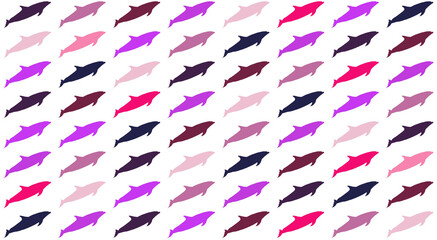 seamless pattern with dolphins