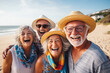 © AI_images - Happy senior friends laughing and having fun on vacation