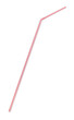 disposable white and red plastic thin drinking straw cutout on white background