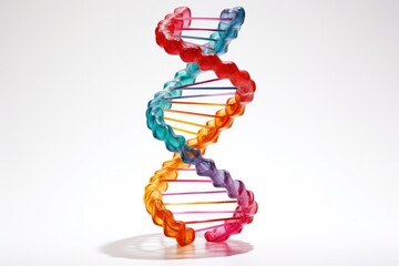 Canvas Print - colorful dna helix model on a white background