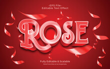 Rose Style 3D Text Effect Full Editable Vector