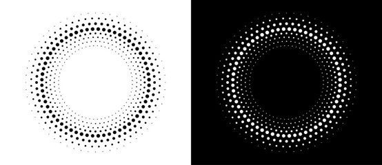 Canvas Print - modern abstract background. halftone dots in circle form. round logo. vector dotted frame. design el