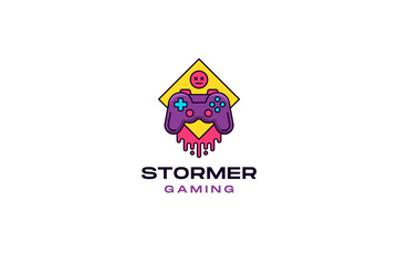 Poster - Virtual gaming esport cyberspace entertainment logo design template team club contour vector flat