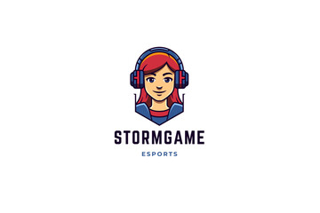 Poster - Esport virtual reality video game playing logo design template for team club tournament vector flat