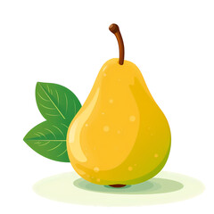 Wall Mural - Pear Fruit Clipart with leaf