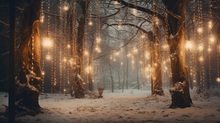 Poster - A path in the woods covered in snow