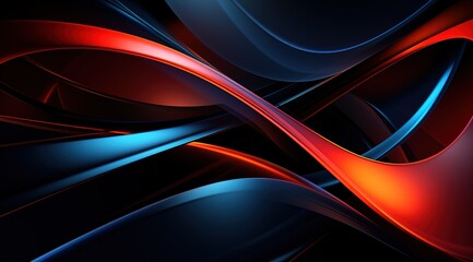 Wall Mural - Modern Black Background Light Lines Abstract