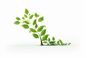 Fototapete - Growth symbol plant, white background. Beautiful illustration picture. Generative AI