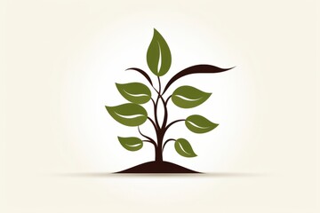 Fototapete - Growth symbol plant, white background. Beautiful illustration picture. Generative AI