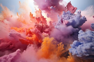 a vibrant smoke cloud painting the sky with a captivating outdoor art display that fills the air wit