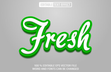 Poster - Fresh editable text effect 3d style template