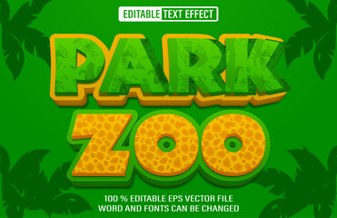 Aufkleber - Park Zoo editable text effect 3d style template