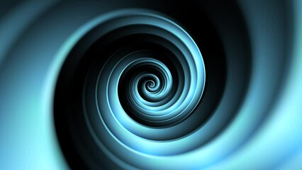 Poster - Minimal spiral in infinite rotation. Abstract background in blue and black color. Dizzy concentric pattern. Retro backdrop for event, award, presentation, advertising or other. Seamless loop animation