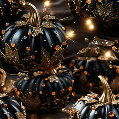 Wall Mural - Elegant luxury Pumpkins Seamless background, pattern