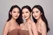 © A Denny Syahputra - group of a Beautiful young asian woman with clean fresh skin on white background, Face care, Facial treatment, Asian women portrait