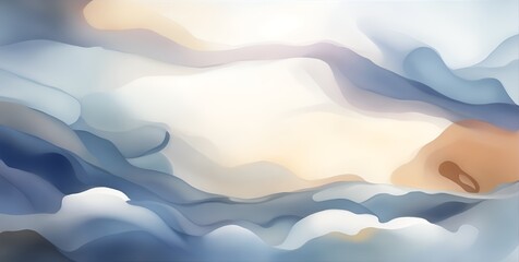 Poster - Background images and light textures The ethereal white wave looks clean and clear. It can be designed as a background for various events. Generative AI