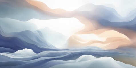 Poster - Background images and light textures The ethereal white wave looks clean and clear. It can be designed as a background for various events. Generative AI