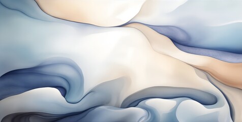 Poster - Background images and light textures The ethereal white wave looks clean and clear. It can be designed as a background for various events. Generative AI