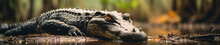 A Banner Photo Of An Alligator In Nature