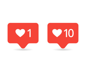 Aufkleber - like icon. red like icon. one like icon. ten like icon