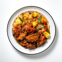 Bammy Jamaican Dish On Plate On White Background Directly Above View