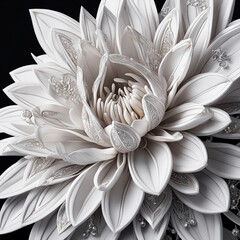 fantastic exotic white flower, close-up