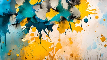 Wall Mural - abstract watercolor background with watercolor splashes