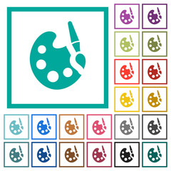 Sticker - Paint kit solid flat color icons with quadrant frames