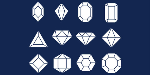 Poster - White jams. Gemstones in white. A selection of various forms of jewelry, executed in white.