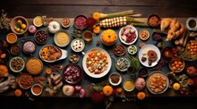 A Table Filled With Lots Of Different Types Of Food