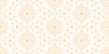 Seamless Decorative Mandala Vector Pattern On White Background. Prints On Fabric And Paper. Decorative Drawing.