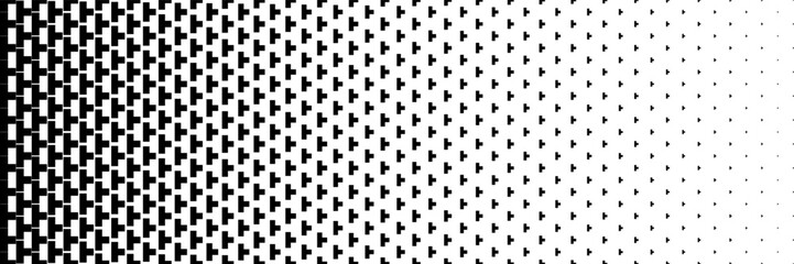 Poster - horizontal black halftone of T junction design for pattern and background.