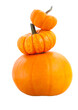 canvas print picture - Pile of three  pumpkins, isolated on transparent background, png file with transparency