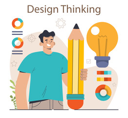 Wall Mural - Design thinking. Innovative idea or creative solution discovery. Cognitive,