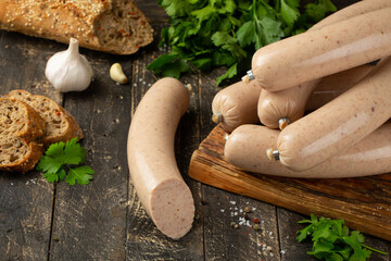 Liver sausage. Delicious liver sausage combined with herbs, garlic and fresh bread.