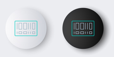 Poster - Line Barcode icon isolated on grey background. Colorful outline concept. Vector