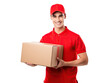 © Yeti Studio - Happy delivery man with parcel, cut out