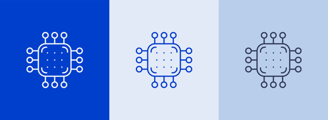 chipset icon - chip. modern logo of chipset or microchip outline style. CPUs. flat chips symbol. computer component vectors. technology